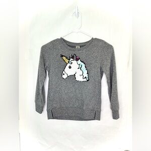 OshKosh B'gosh Gray Sweatshirt W/ Sequins Unicorn